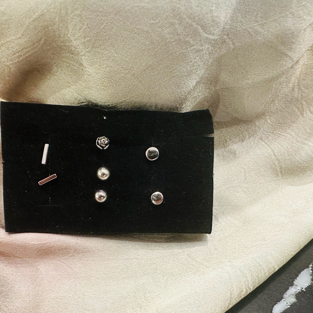 Elegant Silver Stud Earring Set